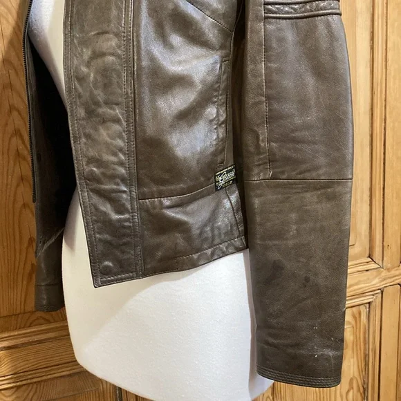 G-star Brown leather bomber